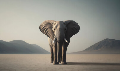 An elephant walked through the desert