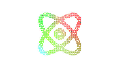 Icon atom is made up of LED square shapes. There are bright diodes and there are black dead diodes