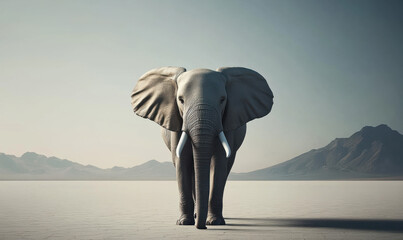 Obraz premium An elephant walked through the desert