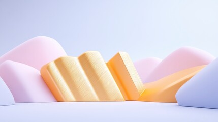 Abstract composition of colorful foam shapes arranged harmoniously, creating a soft and inviting visual effect.
