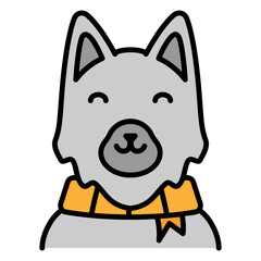 Illustration of Wolf Filled Icon Design