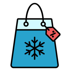 Illustration of Winter Sale Filled Icon Design
