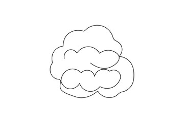 cloud continuous line drawing summer concept
 Isolated on white background 