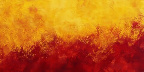 Fototapeta premium A textured backdrop in shades of yellow and crimson, showcasing a creative brushstroke design with a grunge effect. This vivid background is both yellow and crimson.