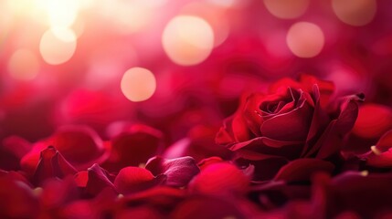 Valentine's Day or Wedding Background with Beautiful Roses. Concept for a romantic party invitation or love message. Premium and luxurious Ai-Generative.