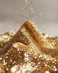 Sparkling golden glitter texture for creative projects and designs