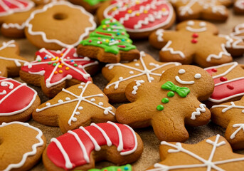 Fototapeta premium Gingerbread cookies background