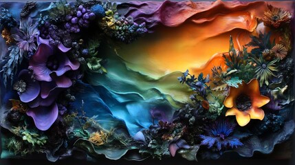 Abstract Floral Landscape: A Symphony of Color and Texture