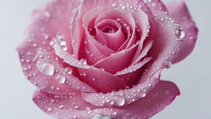 Macro capture of water droplets glistening on vibrant pink petals