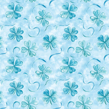 St. Patrick's day celebration seamless watercolor pattern in green vibrant floral design festive atmosphere creative art