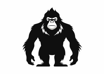 Gorilla Silhouette Vector – Bigfoot and Wildlife-Inspired Design.