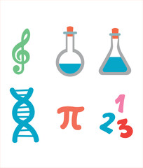 Back to School Vector Icons &ndash; Education and Learning Essentials. Hand drawing back to school illustrations