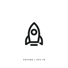Rocket Icon. Editable Stroke