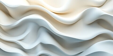 Fototapeta premium Abstract wavy cream and white background.