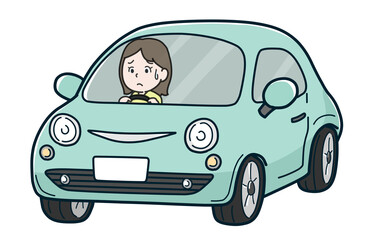 困っている運転手（カラー）