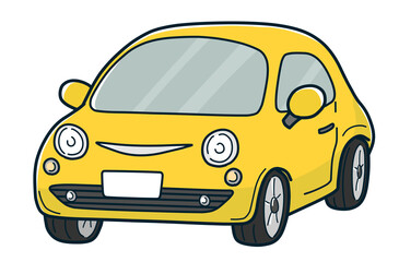 かわいい車（イエロー）