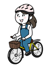 自転車に乗る女の子（肌色白）