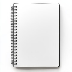Blank spiral bound notebook isolated on white.