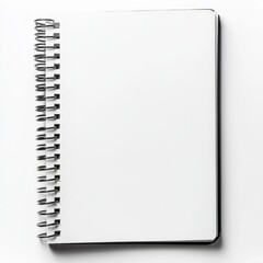 Blank spiral notebook isolated on white.