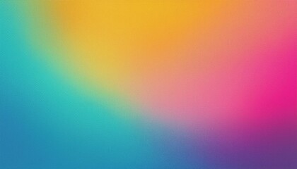 Colorful pink, yellow and turquoise gradient noisy grain background texture. Generated image
