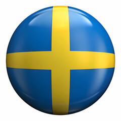 Obraz premium The Swedish Flag as a 3D Sphere.