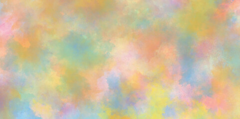Colorful watercolor background with mixed colors, Aged watercolor paper texture with light blue and brown, yellow and green color, Fantasy polished light pink abstract watercolor painted background.