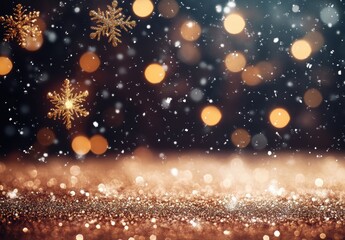Magical Winter Scene with Falling Snowflakes and Soft Glittery Background Perfect for Holiday and Seasonal Celebrations and Festive Greetings