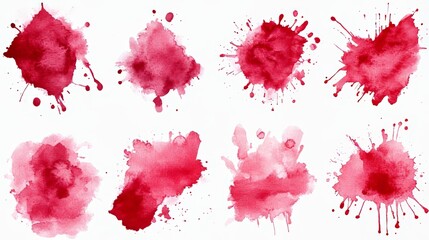 Watercolor splatters in various colors create an abstract design on a white background, offering a vibrant and artistic visua