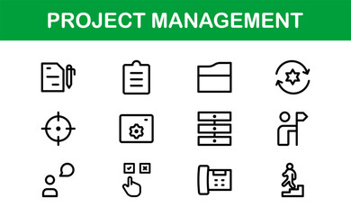 Versatile Project Management Icons - Designed for Task Management, Scheduling, and Team Tools