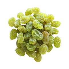 Tasty Green Raisins  Isolated On Transparent Background