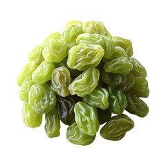 Obraz premium Tasty Green Raisins Isolated On Transparent Background