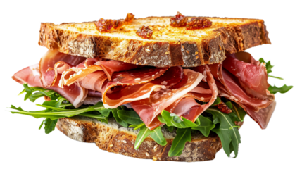 Premium Crafted Sandwich on transparent background PNG.