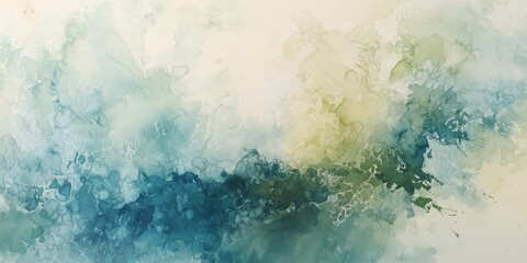 Naklejka premium Abstract watercolor splash with teal and green tones.