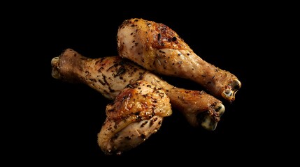 Grilled chicken legs on a barbecue grill Closeup