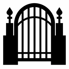 Gate black isolated on white background