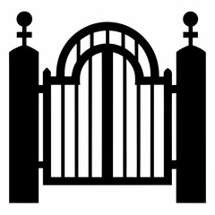 Gate black isolated on white background