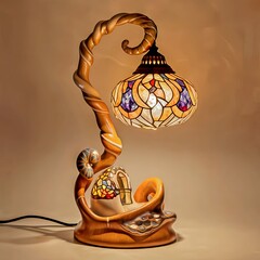antique lamp with a candle