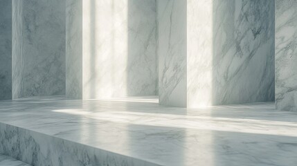 Elegant Marble Interior with Soft Light and Textured Surfaces