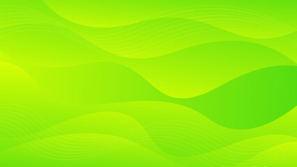 Bright green gradient abstract fluid wave background, modern dynamic wallpaper. Suitable for templates, sales banners, business, ads, events, web and pages