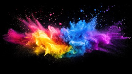 Concept of Holi festival in India. Splash of colors. 