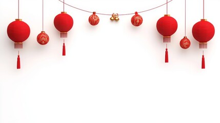Beautifully arranged red lanterns for Lunar New Year festivities