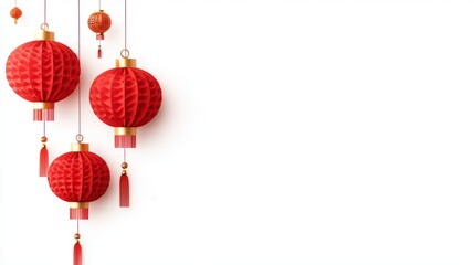 Lunar New Year celebration decor with symbolic red lanterns