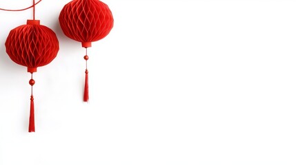 Red paper lanterns for festive Lunar New Year decor