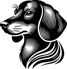 Dachshund Dog vector black silhouette cricut design for T-shirt