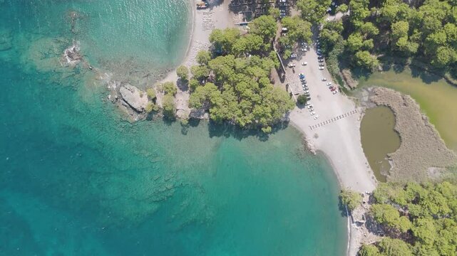 Phaselis ancient city and sea view drone image