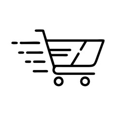 shopping cart icon on black