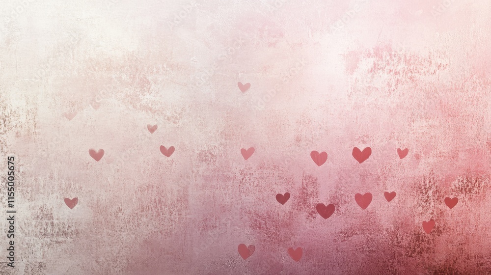 Aufkleber a soft blush pink background with textured patterns of tiny hearts.