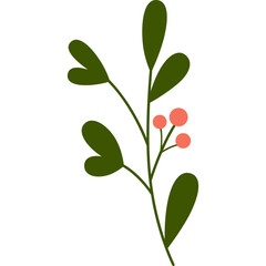 flower illustration minimal style on transparent background