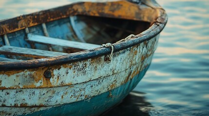 Obraz premium Old Rowboat by the Sea