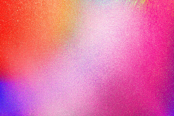 Blue purple orange red shiny glitter abstract background with space. Twinkling glow stars effect. Like outer space, night sky, universe. Rusty, rough surface, grain.